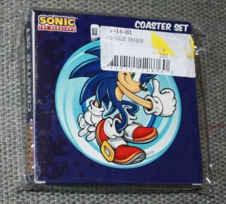 Sega Sonic The Hedgehog 20th Anniversary Round 4pack Coaster Set Nip