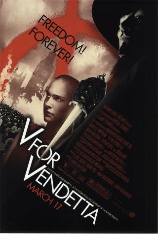 V For Vendetta 2005 27x41 Orig Movie Poster Fff - 65981 Rolled Fine,  Very Fine