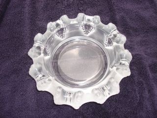Vintage Lalique Art Deco Frosted Glass Dish,  Cigar Ashtray 7.  5 " France