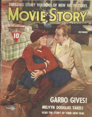 Movie Story - Greta Garbo And Melvyn Douglas Cover - December 1941