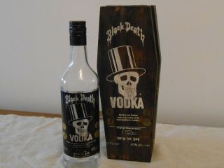 Black Death Vodka Coffin W/bottle (empty) Rare Banned - Slash Endorsed