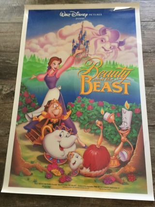 Beauty And The Beast Movie Poster Double Sided Walt Disney 1991