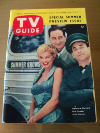 Sid Caesar Tv Guide Cover June 25 - July 1 1955 Summer Issue