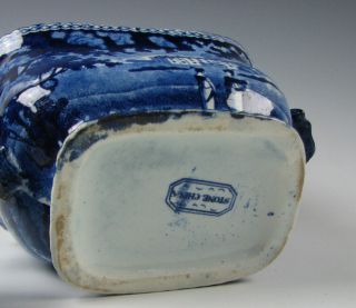 Antique Dark Blue Staffordshire Transferware Sugar Bowl circa 1825 7