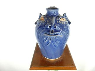 (richard wright) face jugs,  pottery,  folk art,  11  x8.  5 2