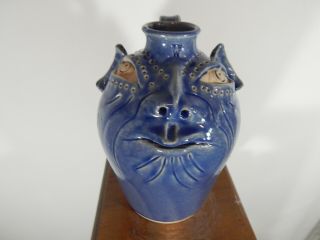 (richard wright) face jugs,  pottery,  folk art,  11  x8.  5 8