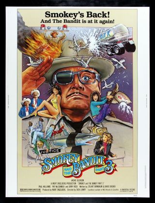 Smokey And The Bandit 3 ✯ Cinemasterpieces 30x40 Movie Poster 1983