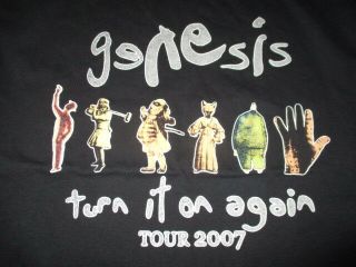 2007 Genesis " Turn It On Again " Concert Tour (xl) T - Shirt Phil Collins