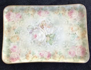 Royal Bayreuth Rose Tapestry Dresser/vanity Tray