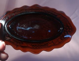 Northwood Carnival Glass Amethyst Grape and Cable Oval Pin Tray 4