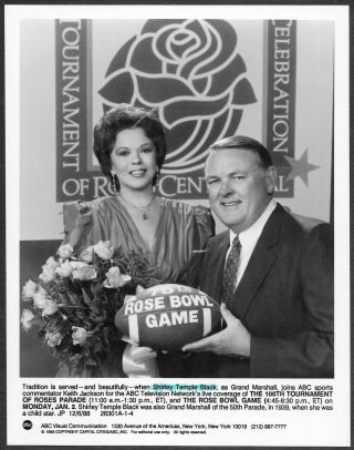 Shirley Temple The Rose Bowl Game 1980s Promo Photo Football