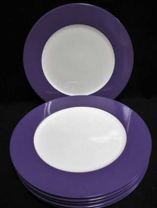Set Of 6 Villeroy & Boch Dusky Damson 12 " Round Purple Chargers Platters Germany