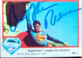 Christopher Reeve Autographed/hand - Signed Vintage 1978 Superman Trading Card