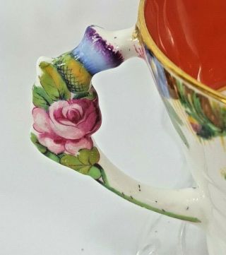 Paragon Flower Handle Cup & Saucer Double Warrant Rare 3