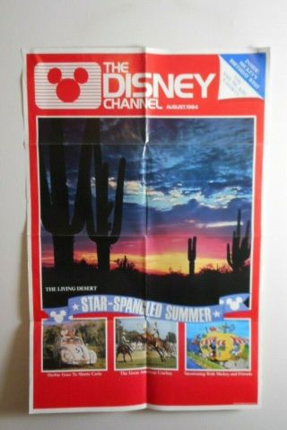 1984 Disney Channel Tv Advertising Poster The Living Desert Movie 27x41 Folded