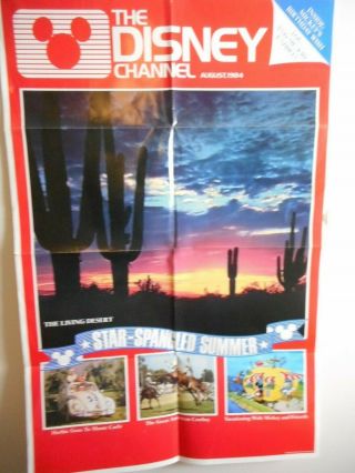 1984 DISNEY CHANNEL TV Advertising Poster The Living Desert Movie 27x41 FOLDED 3