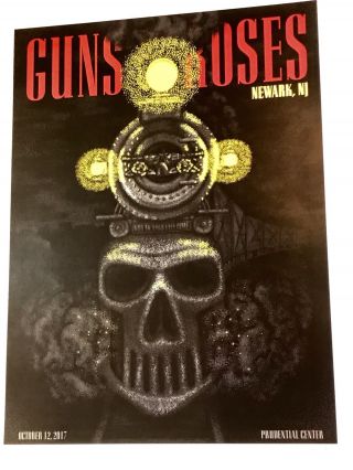 Guns N Roses Gnr Lithograph Tour Poster Limited Ed Prudential Center Nj