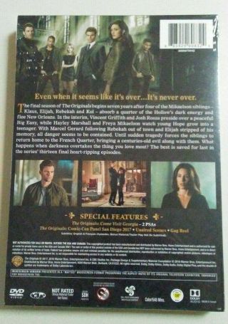 The Originals Season 5 Five (DVD,  2018,  3 - Disc Set) Fifth and Final Season 2
