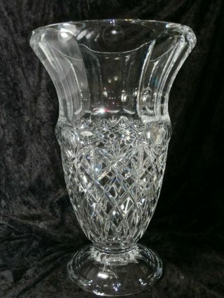 Heavy Towle 24 Lead Crystal Vase Made In Czech Republic 14 " Tall With Sticker