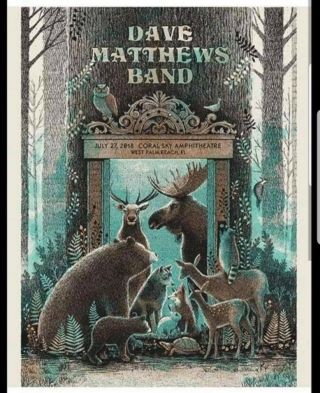 Dave Matthews Band Poster Print West Palm Beach Ed/900 7/27/2018 Methane