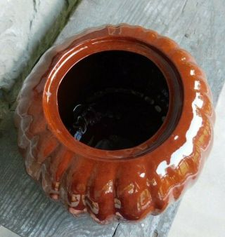 Dated 1999 Ned Foltz Pottery Redware Pumpkin Cookie Jar 6