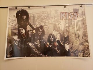 Vintage Kiss Aucoin Boutwell Ent Inc Empire State Building Poster 1977