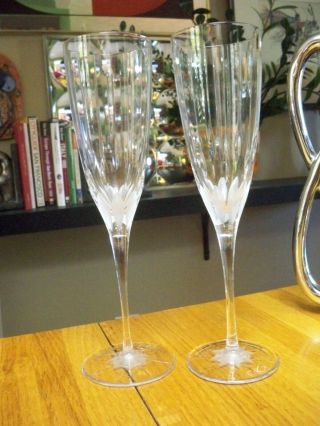 Cartier (signed) La Maison Du Shogun Crystal Champagne Glasses (two)