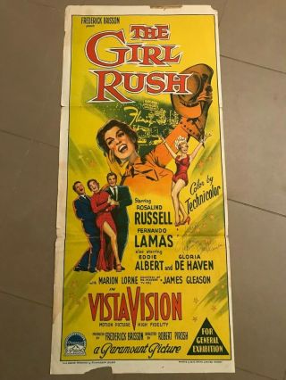Daybill Poster 13x30: The Girl Rush (signed By Gloria De Haven) (1955)