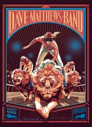 Dave Matthews Band Poster Saratoga Springs Ny 6/12 2019 Spac N1 Rich Kelly 17