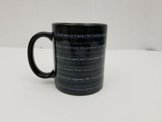Frasier TV Show Coffee Mug Tea Cup 1997 Black w Quotes Cast Photograph Paramount 3