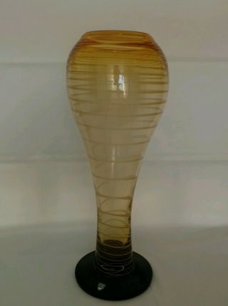 Orrefors Vintage Art Glass Vase - Designed By Helen Krantz 14.  5 " 1990 Striped