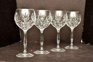 Vtg Noritake Rothschild Crystal Wine Glasses Set 4 - 7 - 1/4 " Hocks Stemware Goblet