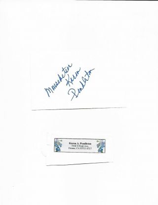 Karen Pendleton 1947 - 2019 " Orginal Mousketeer " 3x5 Card With/ Proof /rare/wow/