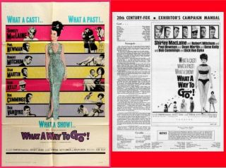 What A Way To Go Pressbook And Poster,  Shirley Maclaine Paul Newman,  Dean Martin