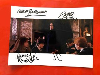 Alan Rickman Radcliffe Watson Grint Harry Potter Autograph Signed Photo 6x8