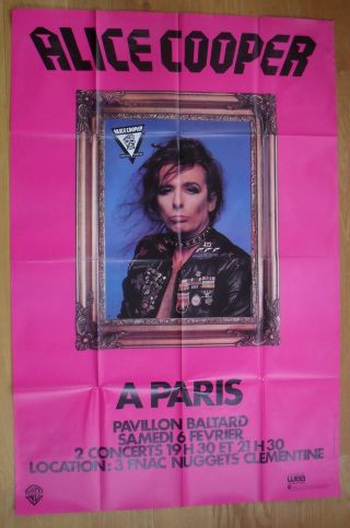 Alice Cooper French Concert Poster 59 " X38 " 