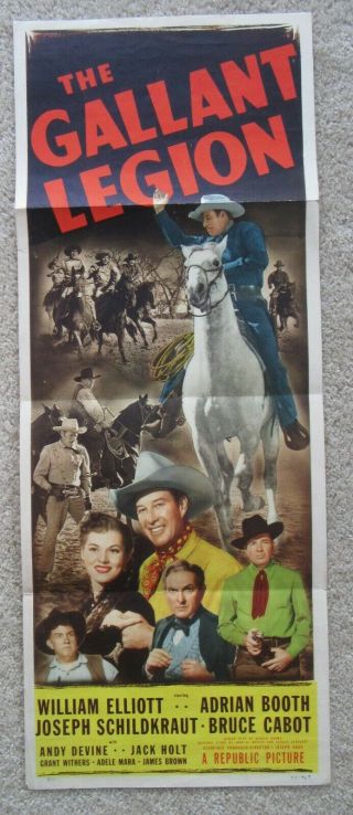 Gallant Legion 1948 Insrt Movie Poster Fld Wild Bill Elliott Ex