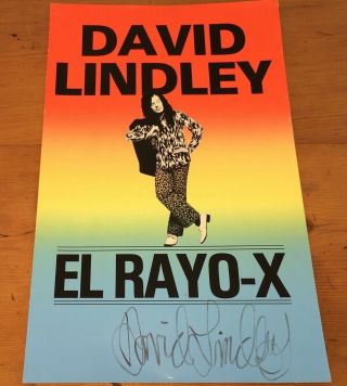 David Lindley Signed El Rayo - X 1981 Studio Debut Album Promo Stiff Window Card