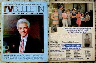 TV Guide 1983 Nick Clooney - NEWS4LA KNBC Regional TV Bulletin OC VG 3
