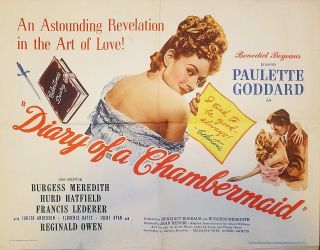 Diary Of A Chambermaid (1946) Sexy Paulette Goddard Orig 22x28 Poster