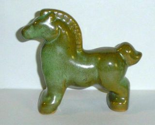 Frankoma Pottery Ada Clay 2 1/2 " Miniature Trojan Horse 162 In Prairie Green