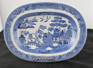 Antique Wedgwood Etruria 10 1/4 " Platter In Blue Willow Pattern