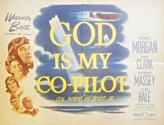 God Is My Co - Pilot (1945) Dennis Morgan Wwii Classic Great Orig 22x28 Poster