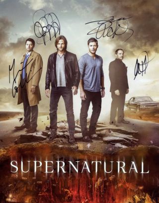 Supernatural Tv Series Hand Signed Cast Of All 4 10x8