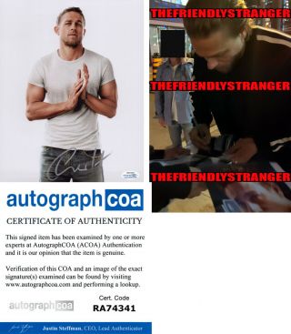 Charlie Hunnam Signed Autographed 8x10 Photo C Proof - Hot The Gentlemen Acoa