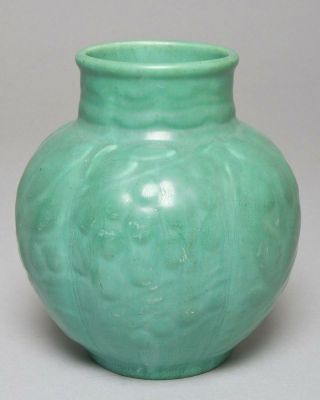 Vtg Rookwood Pottery 7 " Tall Vase 6147 Turquoise Art Deco Flowers Xlvi 1946
