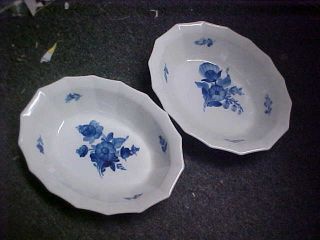 1st Quality Royal Copenhagen Blue Flowers Angular Ribbed Vegetable Bowls 2 8632