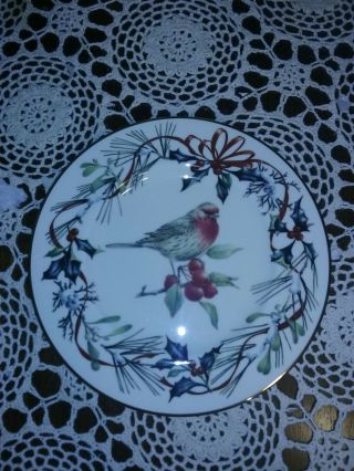 (6) Lenox Winter Greetings 9 & 1/4 " Accent Plates 6 Different Birds Mcclung