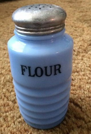 Vtg Delphite Delfite Blue Flour Shaker