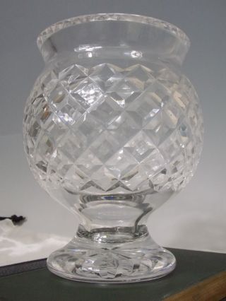 Lg Lovely Waterford Crystal Votive Tea Light Candle Holder Hurricane Lamp 6.  5 "